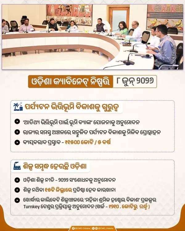 Odisha CM Majhi Cabinet Clears Land Bank, Women's Hostel