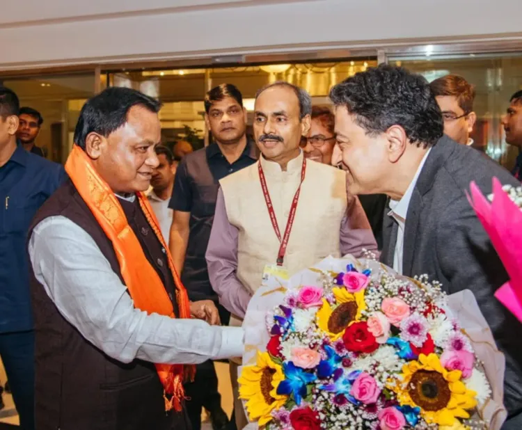 Odisha CM Majhi lands in Mumbai for India Chem 2026