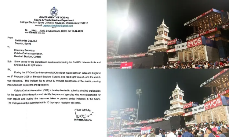 Odisha Cricket Association Faces Show-Cause Notice for Floodlight Malfunction During Ind vs Eng ODI at Barabati