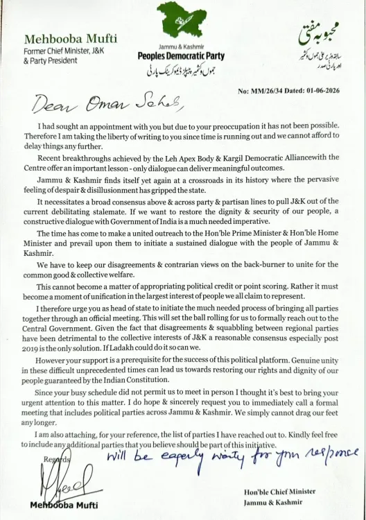 Omar Abdullah Responds to Mehbooba Mufti Over Meeting Request