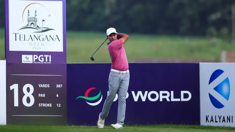 Telangana Open 2026: Sharma and Gandas share lead at 7-under 65