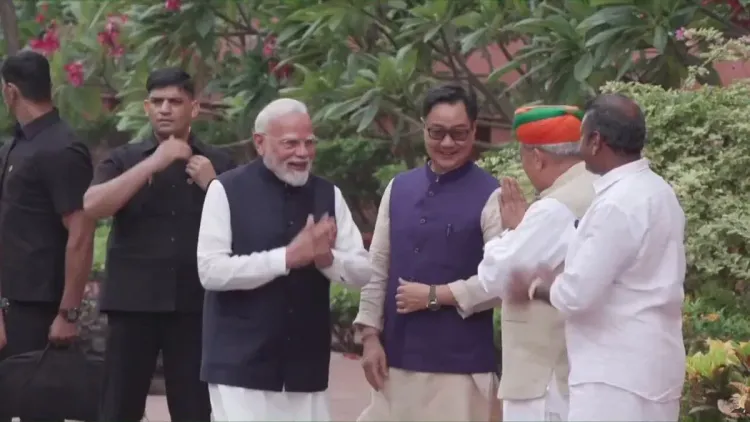 PM Modi Arrives at Parliament for Monsoon Session