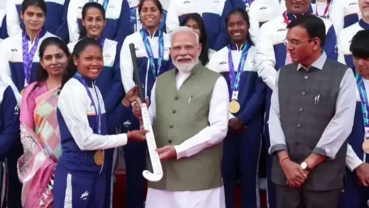 PM Modi meets Asian Games heroes, CM Bhajan Lal shares moment