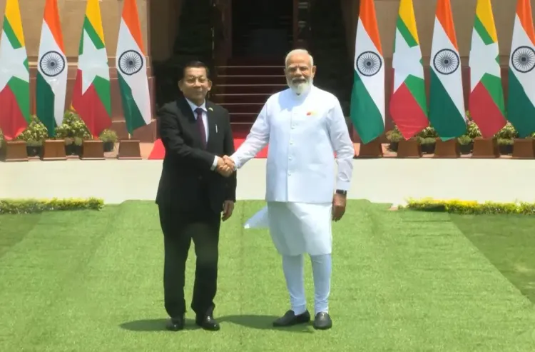 Modi, Myanmar's Min Aung Hlaing hold talks at Hyderabad House