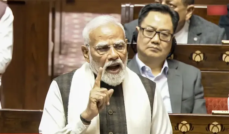 Did PM Modi Address the Rajya Sabha Amidst Opposition Protests?