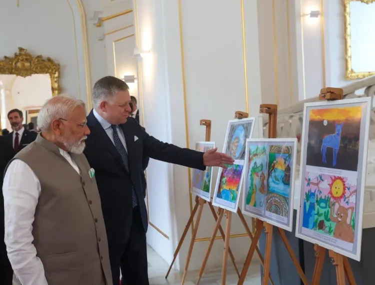 PM Modi Views Slovak Children's Art Inspired by Panchatantra