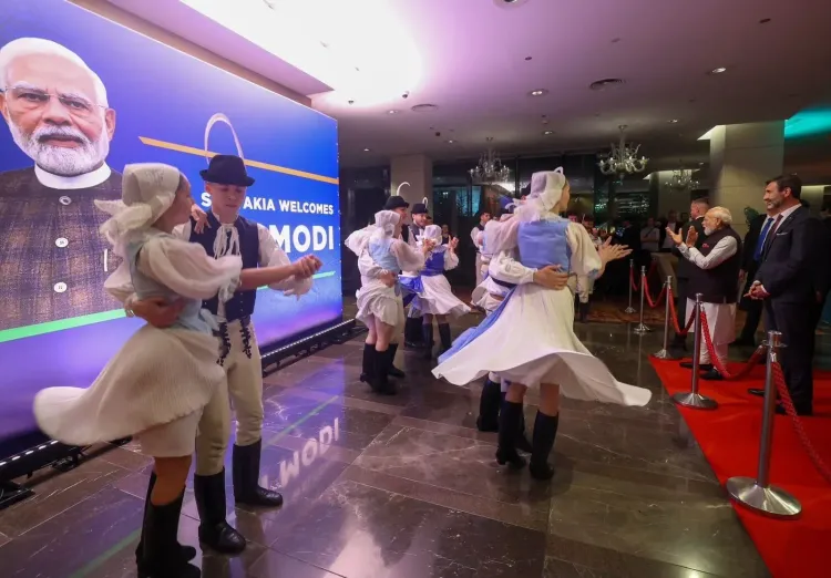 PM Modi Watches Slovak Folk Ensemble Kopaničiarik in Myjava