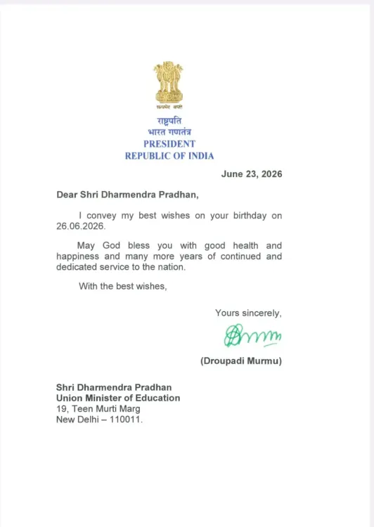 Pradhan Thanks President Murmu for Birthday Wishes