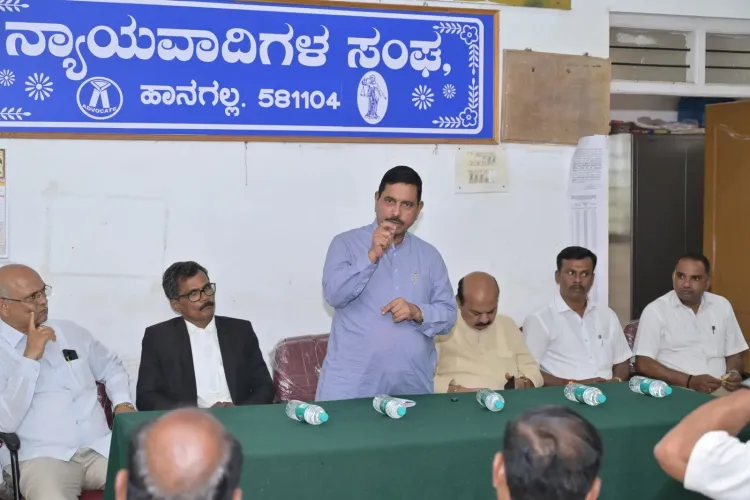 Pralhad Joshi campaigns for BJP's Sankanoor at Hangal lawyers' meet