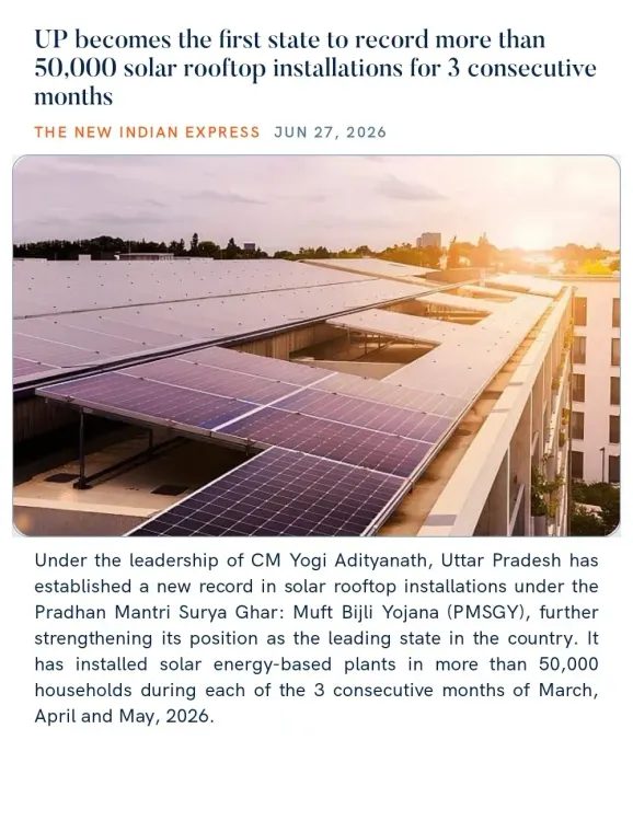 Pralhad Joshi Hails UP as First State to Log 50,000+ Solar Rooftop Installs for 3 Months