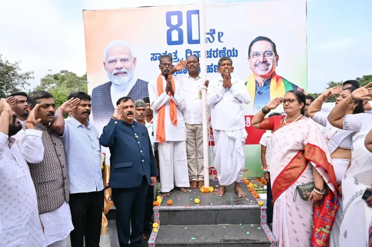 Pralhad Joshi Hands Flag-Hoisting to Savita Samaj at Hubballi