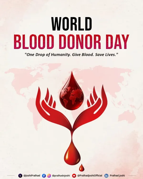 Pralhad Joshi Honours Blood Donors on World Blood Donor Day