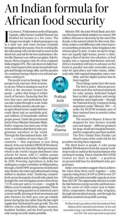Pralhad Joshi: India's Solar Model Fuelling Africa's Food Security