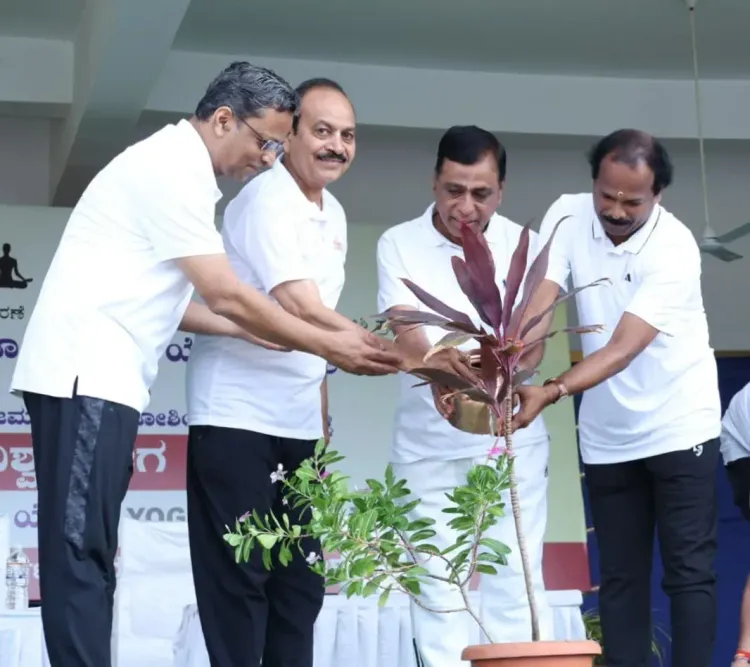 Pralhad Joshi Joins Yoga Day Camp in Hubballi