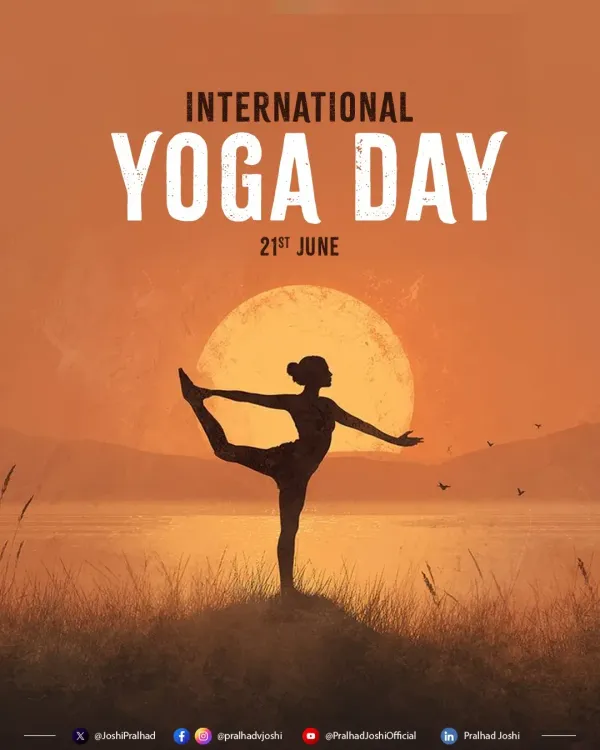 Pralhad Joshi Marks 12th International Yoga Day