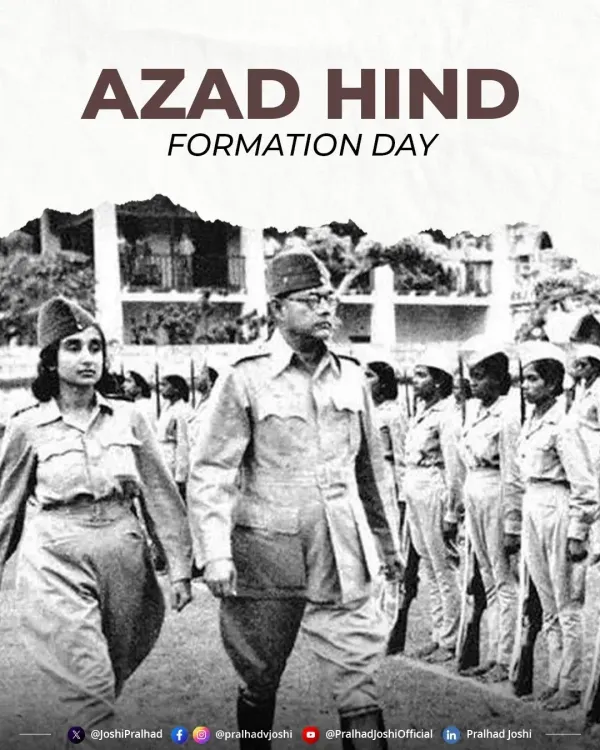 Pralhad Joshi Marks Azad Hind Govt Formation Day