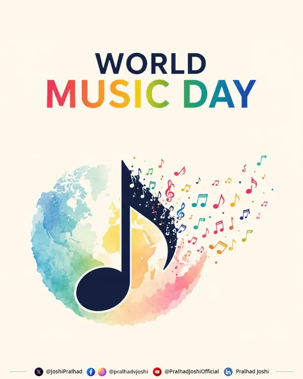 Pralhad Joshi Marks World Music Day, Hails Music's Unifying Power