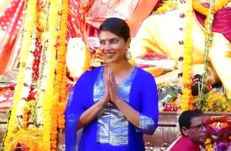 Did Priyanka Chopra Seek Blessings from Maa Durga at North Bombay Sarbojanin Durga Puja?