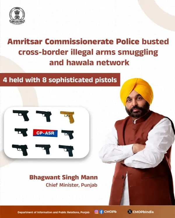 Punjab Police Bust Cross-Border Arms, Hawala Network in Amritsar
