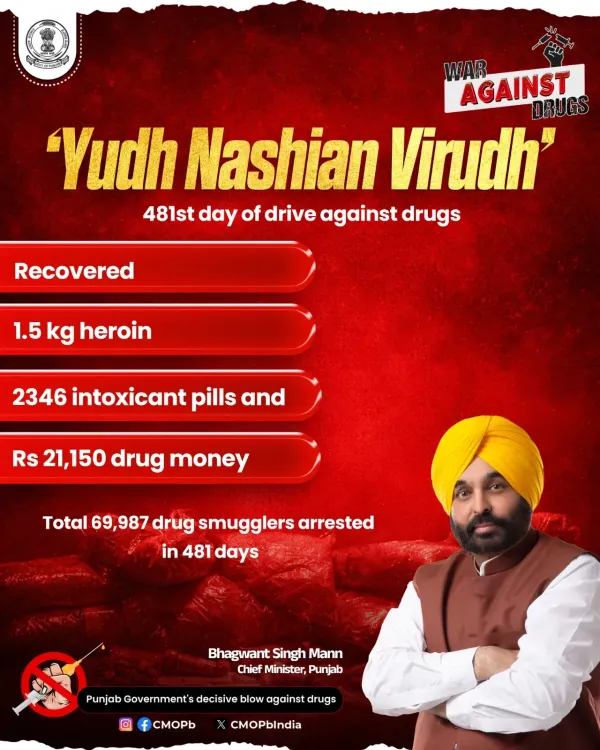 Punjab Police marks 481 days of Yudh Nashian Virudh drive