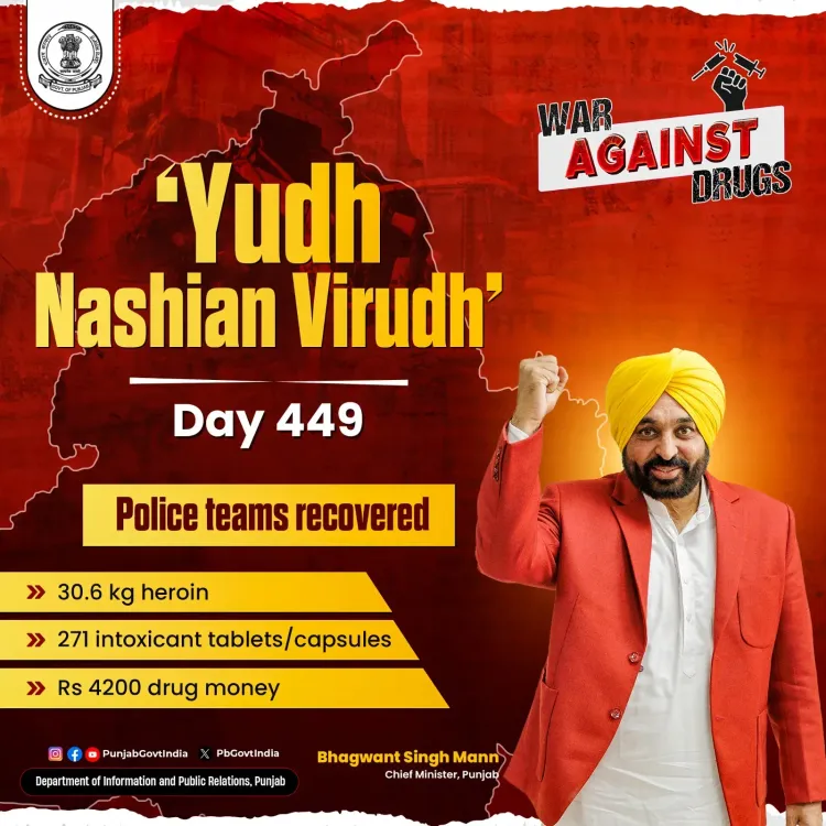Punjab Police's 'Yudh Nashian Virudh' hits 449 days, 65,417 arrests