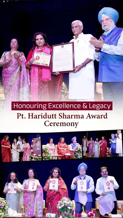 Puri congratulates Navika Kumar on Pandit Haridutt Sharma Award