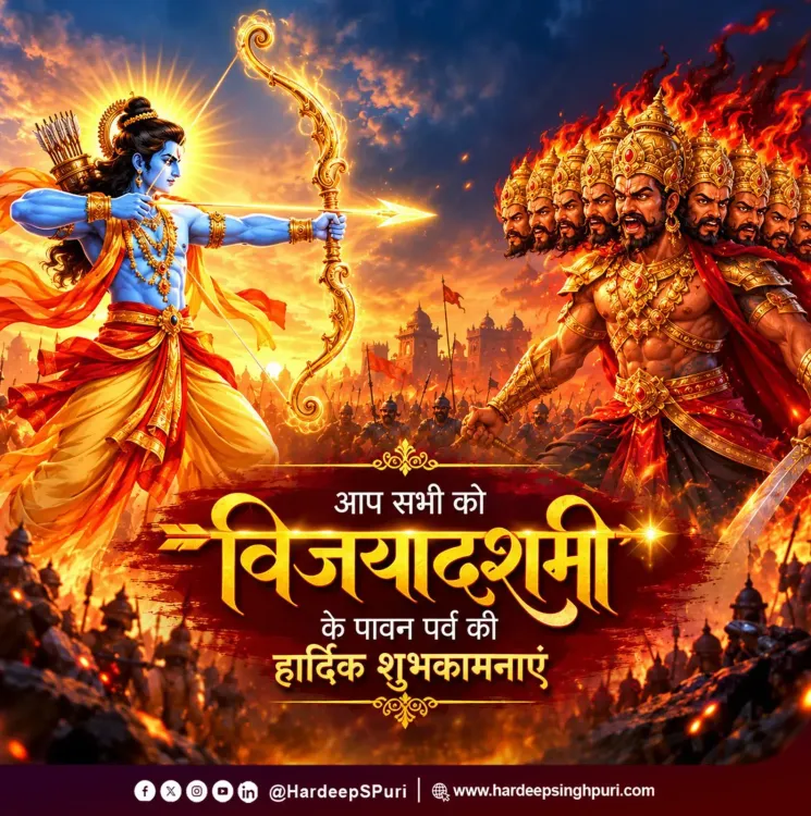 Puri extends Vijayadashami greetings, invokes Ram's blessings