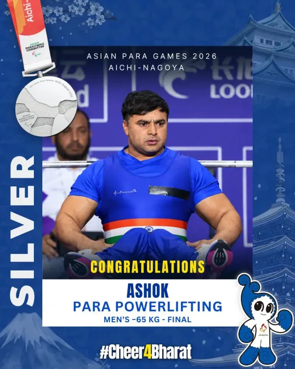 Puri Hails Ashok's Silver in Para Powerlifting at Asian Para Games
