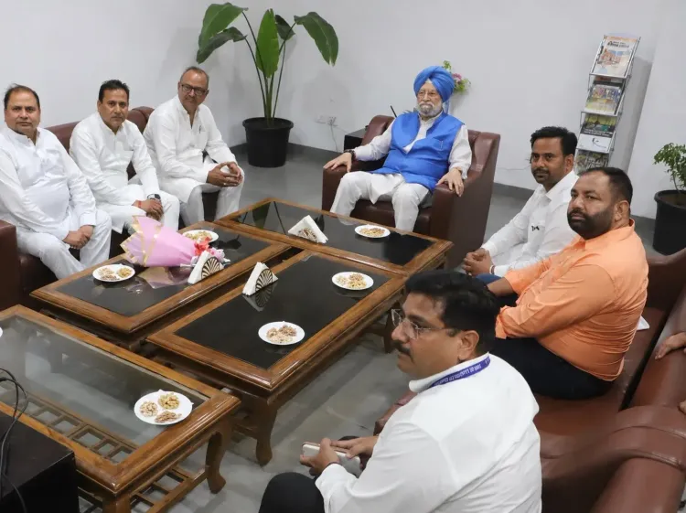Puri Reviews Halwara Airport, Plants Sapling Under PM Modi Drive