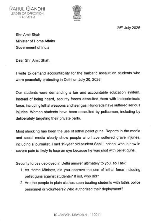 Rahul Gandhi Demands: Who Ordered Assault on Students?