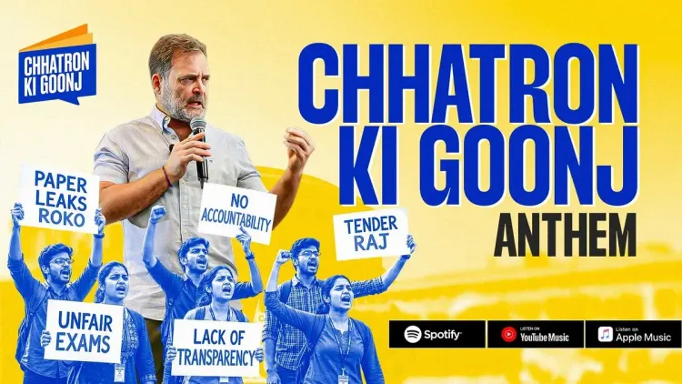 Rahul Gandhi Launches 'ChhatronKiGoonj' Anthem for Youth