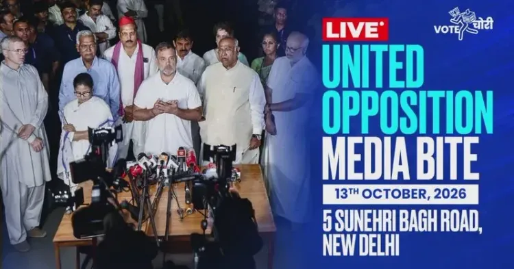 Rahul Gandhi leads INDIA bloc's 'Vote Chori' media bite in New Delhi