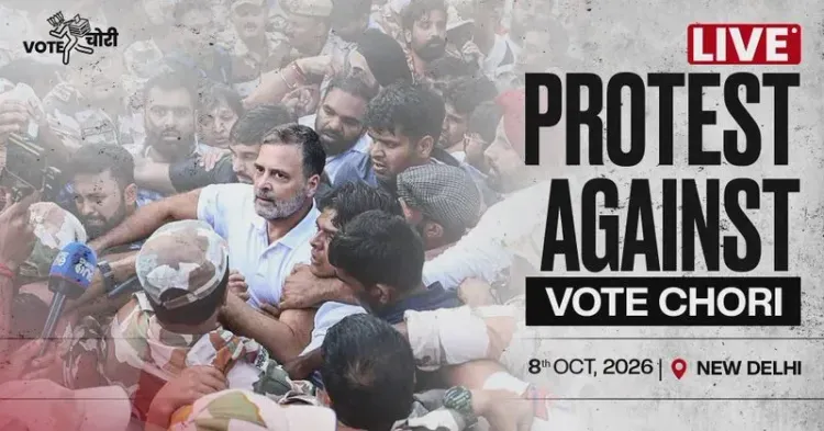 Rahul Gandhi Leads Live Protest Against 'Vote Chori' in New Delhi
