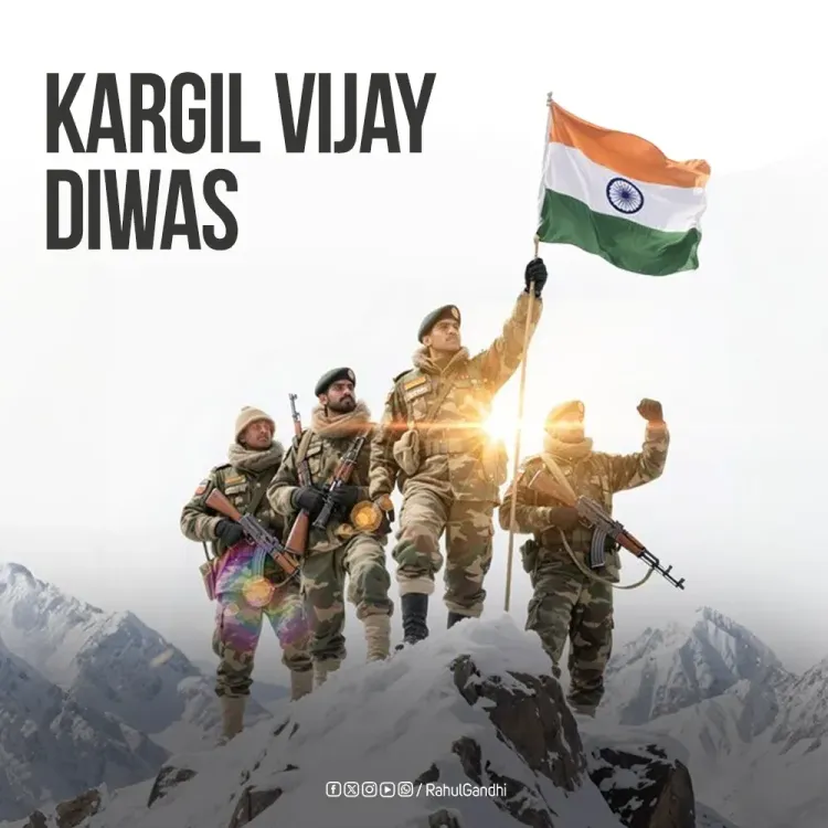 Rahul Gandhi Pays Tribute to Kargil War Martyrs on Vijay Diwas