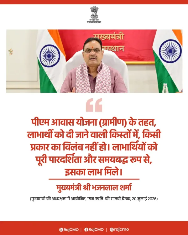 Rajasthan CM Bhajanlal directs no delay in PMAY-G instalments