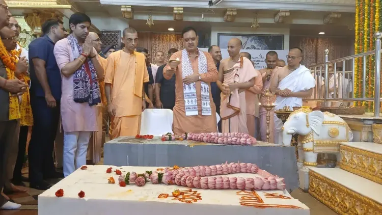 Rajasthan CM Bhajanlal Sharma performs Shila Pujan at Gupt Vrindavan Dham, Jaipur