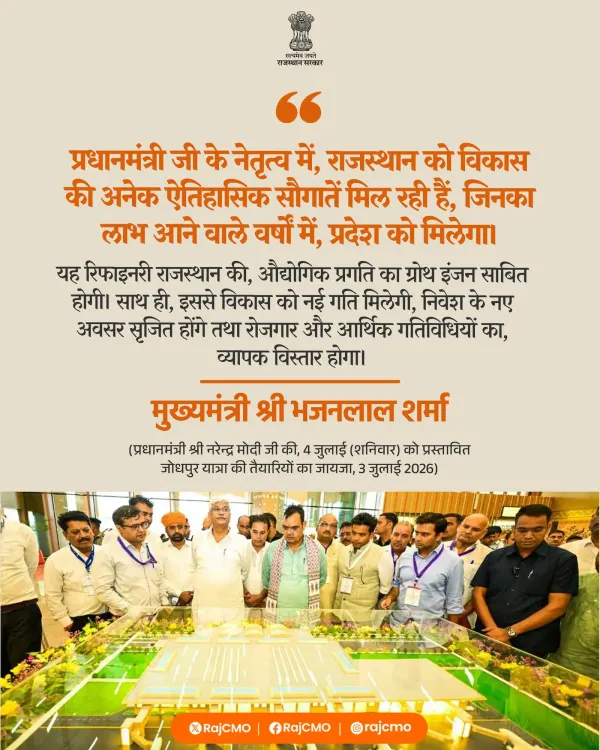 Rajasthan CMO credits PM Modi for historic development gains