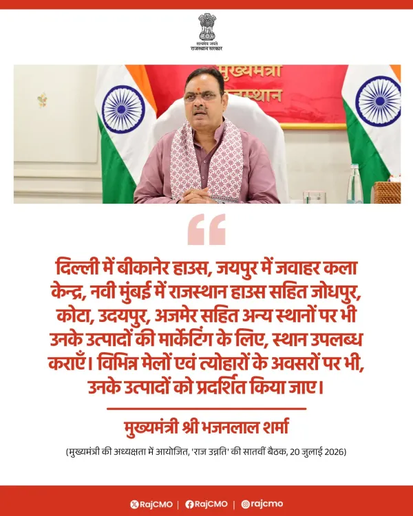 Rajasthan CMO Directs Marketing Space for Artisans at Bikaner House, JKK