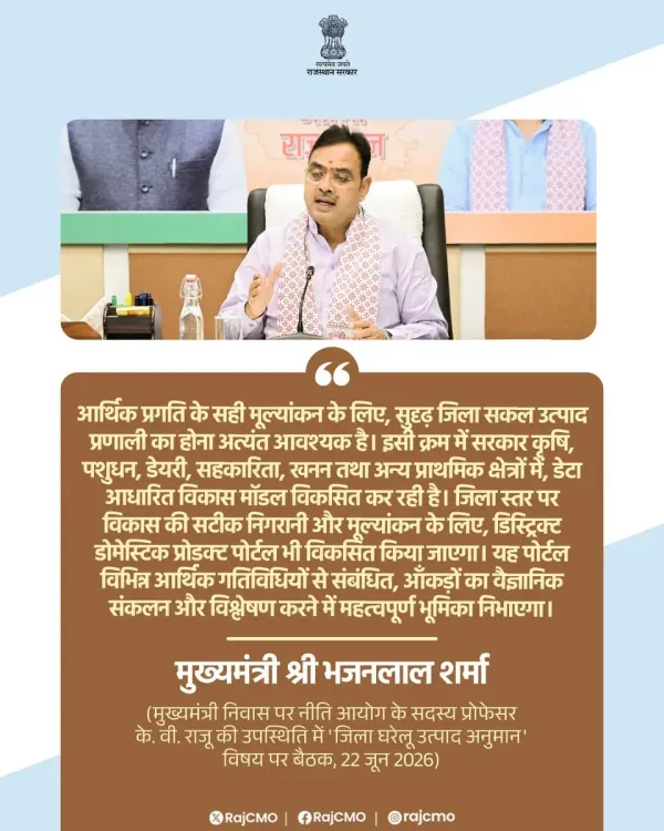 Rajasthan CMO to Launch District Domestic Product Portal