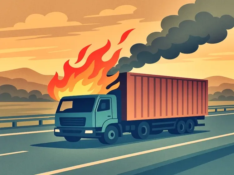What Happened on the Delhi-Mumbai Expressway? Container Fire Claims Driver's Life