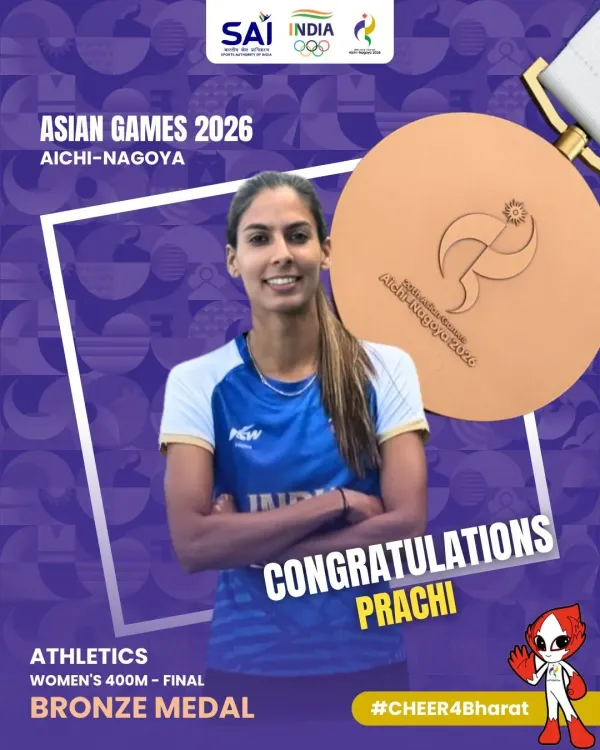 Rajnath Singh Hails Prachi Choudhary's Bronze in Asian Games 400m