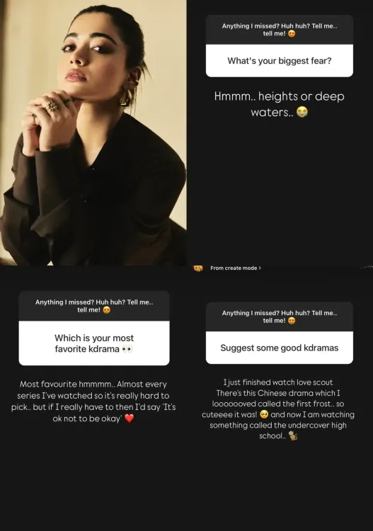 Rashmika Mandanna Shares Her Deepest Fears