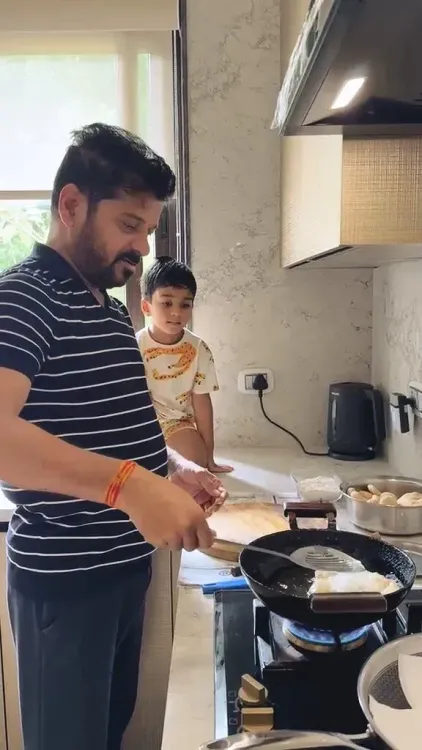 Revanth Reddy Shares Puri-Making Moment With Grandson