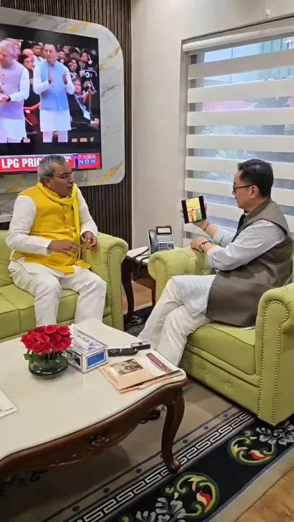 Rijiju Meets NDA Ally Rajbhar on UP Minority Schemes