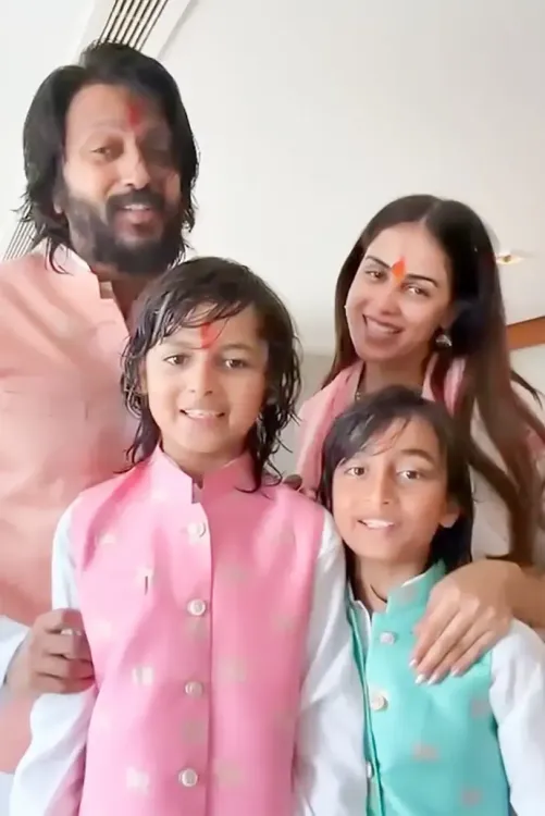 How Did Riteish Deshmukh Celebrate Diwali with Genelia D'Souza and Their Sons?