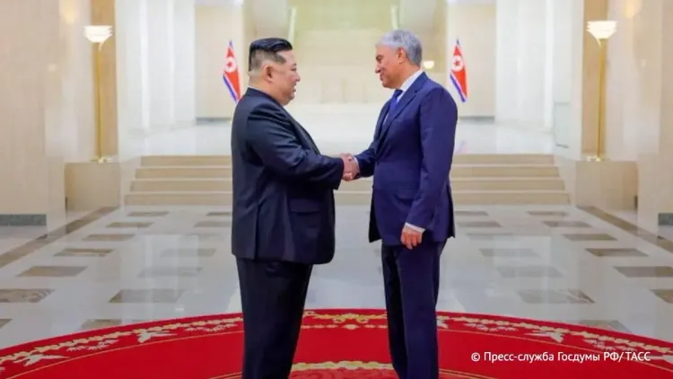 Kim Jong-un Meets Russian Duma Speaker Volodin in Pyongyang