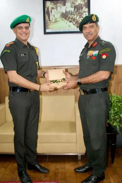 Sachin Pilot meets Territorial Army Officiating DG at TA HQ
