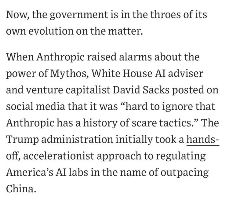 Sacks Defends Record on Mythos Cyber Threat Warning