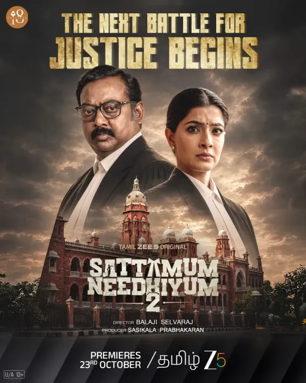 Sattamum Needhiyum Season 2: Saravanan, Varalaxmi Sarathkumar to premiere Oct 23 on Zee5