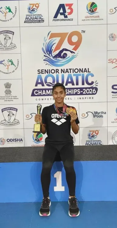 79वीं सीनियर नेशनल एक्वेटिक चैंपियनशिप: कर्नाटक का डबल खिताब, आर्यन नेहरा और सान्वी देशवाल 'बेस्ट स्विमर'